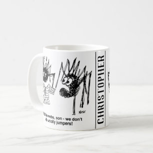 Taza De Café Divertido Personalizado de Arañas - Uno ha hecho