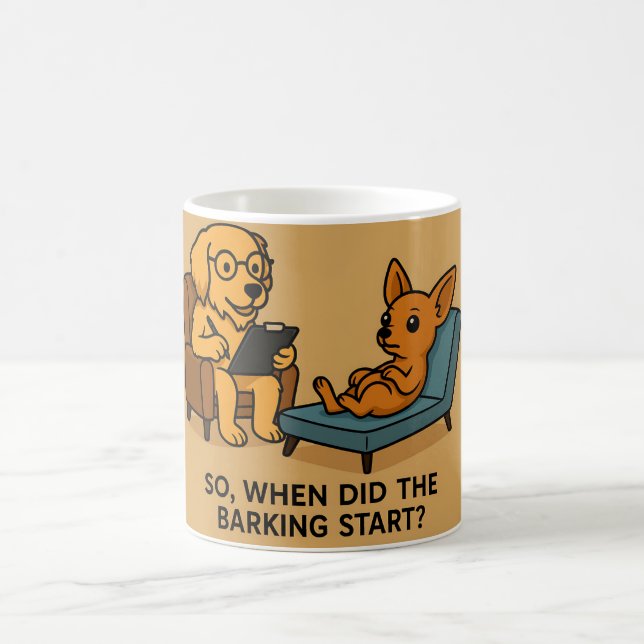 Taza De Café Divertido Personalizado de Terapia de Perro (Centro)