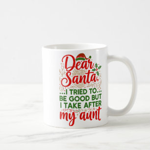 Taza De Café Divertido Querido Santa Intenté Portarme Bien Pero