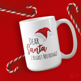 Taza De Café Divertido Querido Santa (¡No Me Arrepiento de Nada