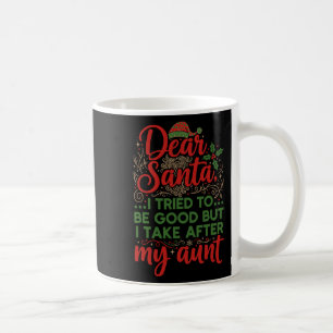 Taza De Café Divertido Querido Santa Traté De Ser Bueno Pero Me