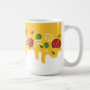 Taza De Café Divertido Queso de Pizza Goteante Retro Keto Fiest