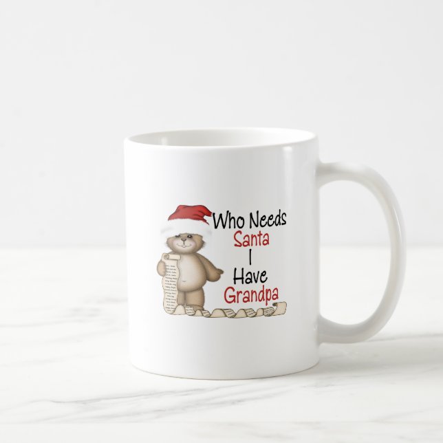 Taza De Café Divertido quién necesita al abuelo de Santa (Derecha)