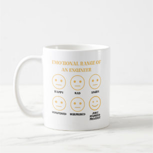 Taza De Café Divertido Rango Emocional De Un Ingeniero