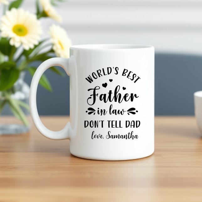 Taza De Café divertido regalo del día del padre para el mejor s (Personalized World's Best Father in law Coffee Mug Gift for Wedding, Fathers day, Birthday)