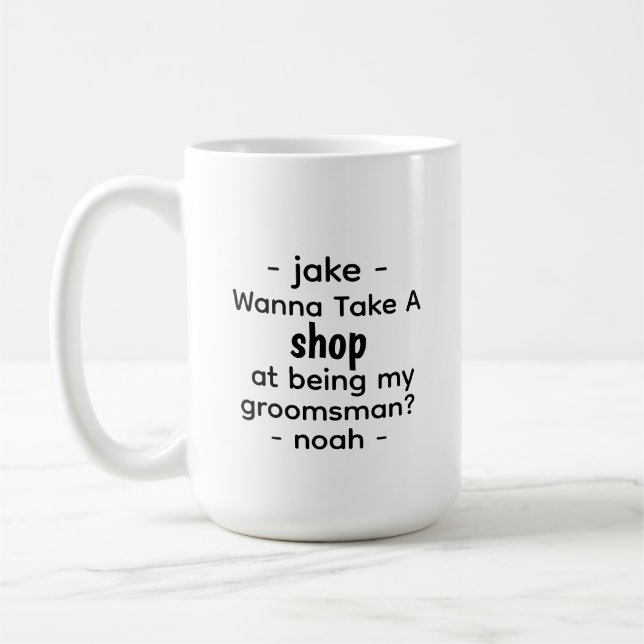 Taza De Café Divertido regalo personalizado de la propuesta de  (Izquierda)