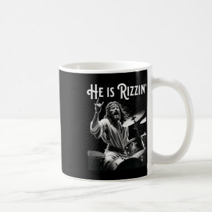 Taza De Café Divertido Rizz Él Está Rizzin Jesús Tocando La Bat