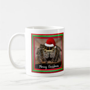 Taza De Café Divertido saltar araña en Navidades de Santa Hat