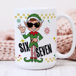 Taza De Café Divertido Seis Siete 67 6 7 Meme Elfo de Navidad F