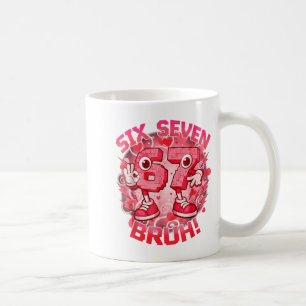 Taza De Café Divertido Seis Siete Bruh 67 Meme de Rotura Cerebr