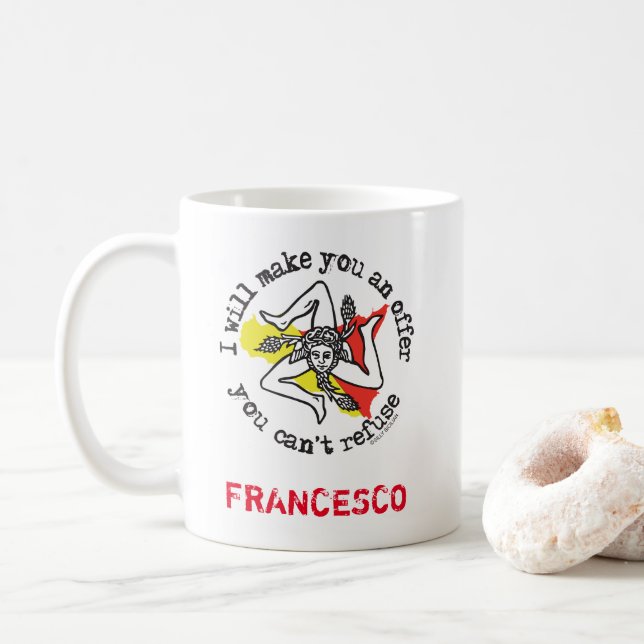 Taza De Café Divertido siciliano italiano padrino mafia Humor (Con donut)