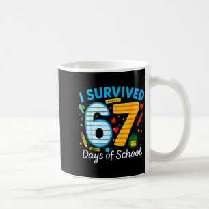Taza De Café Divertido Sobreviví 67 Días De Profesor Estudiante