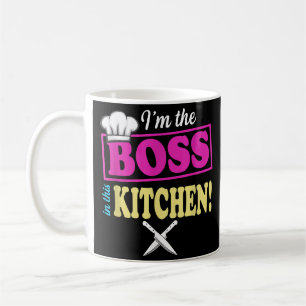 Taza De Café Divertido Soy El Jefe En Esta Camiseta Cocinando
