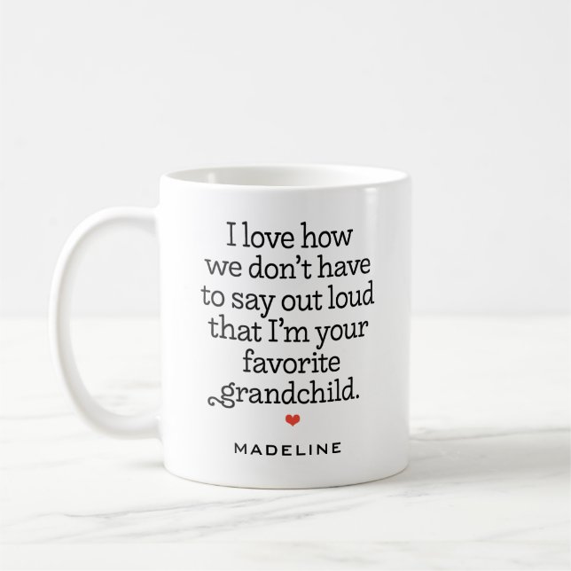 Taza De Café Divertido "Soy tu nieto favorito" (Izquierda)