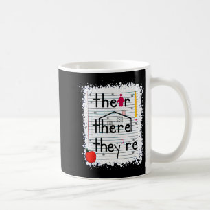 Taza De Café Divertido Su Allá Ellos Están Libro Gramática Ingl