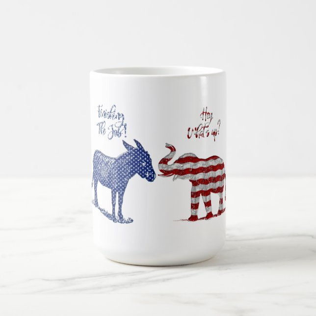 Taza De Café Divertido tema de elecciones pro demócratas Biden  (Centro)