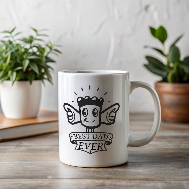 Taza De Café Divertido Thumbs-Up Mejor Papá Nunca (Subido por el creador)