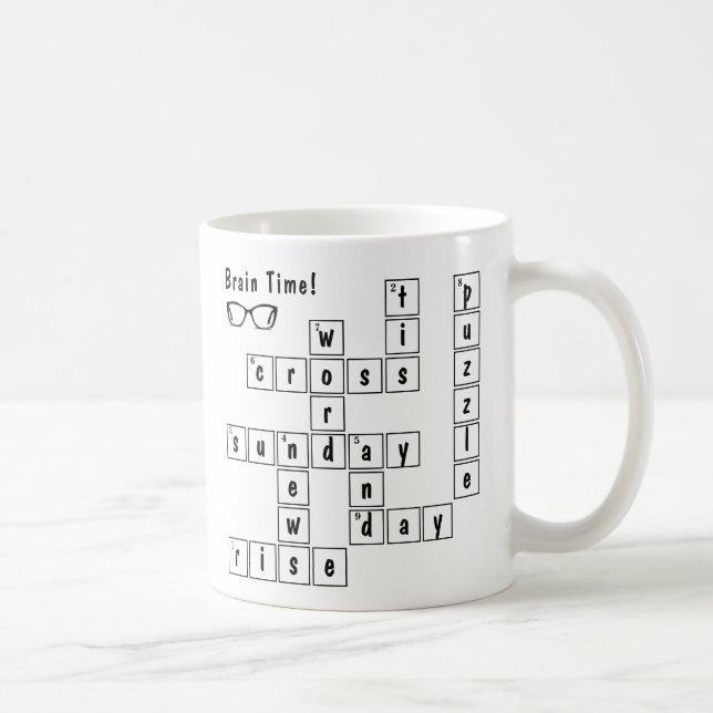 Taza De Café Divertido "Tiempo de Cerebro" Crossword Puzzle Eye (Derecha)