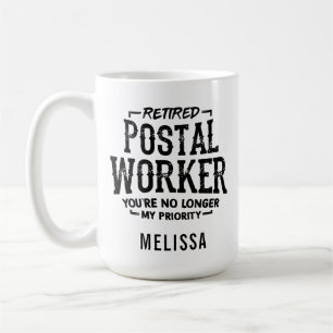 Taza De Café Divertido trabajador postal jubilado personalizado