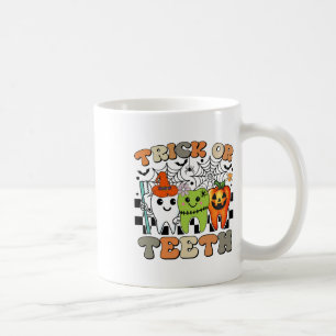 Taza De Café Divertido Trick O Dientes Halloween Higienista Den