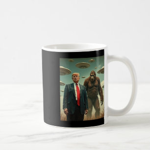 Taza De Café Divertido Trump Bigfoot Ovni Encuentro Alienígena