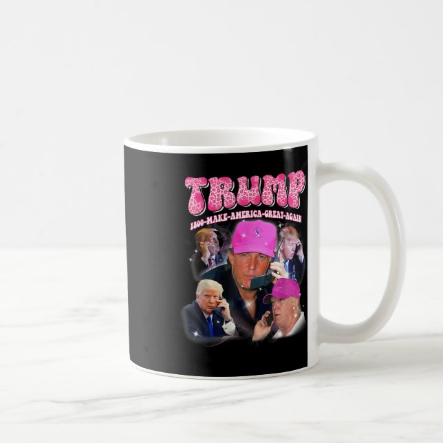 Taza De Café Divertido Trump me extraña rosa y Trump 2024 se ll (Derecha)