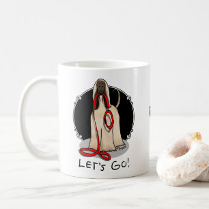 Taza De Café Divertido ¡Vamos! Pasear a un lebrel afgano (Crema