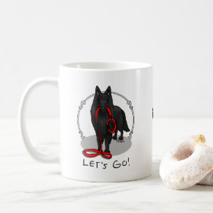 Taza De Café ¡Divertido! ¡Vamos! Pasear al Pastor Belga (negro 