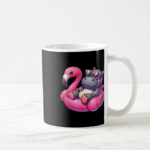 Taza De Café Divertido verano hipopótamo rosa fiesta en la pisc