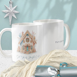 Taza De Café Divertido Whimsical Gingerbread Casa Navidades