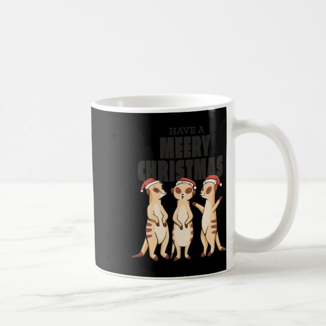 Taza De Café Divertidos compañeros de familia Xmas Meerkat tien (Derecha)