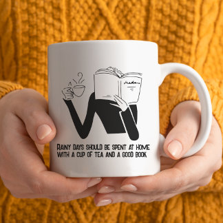 Taza De Café divertidos días de lluvia en blanco y negro Mug