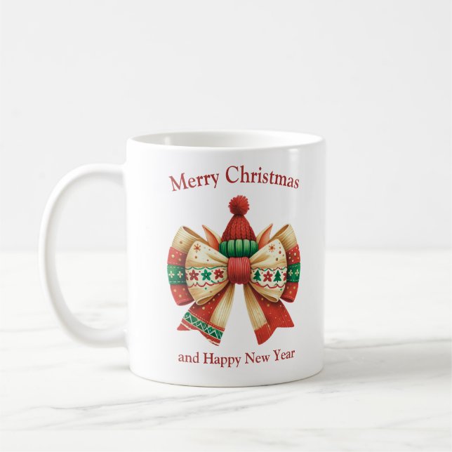 Taza De Café Divertidos Navidades arco rústico con elefante gor (Izquierda)