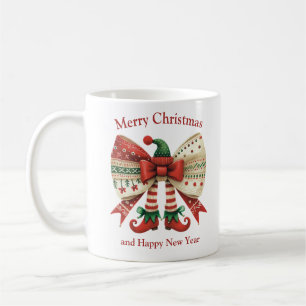 Taza De Café Divertidos Navidades arco rústico con elefante gor