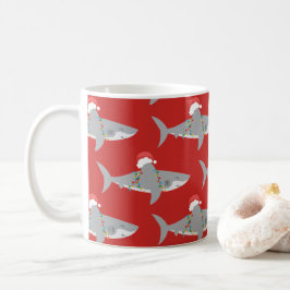 Taza De Café Divertidos Navidades de tiburones