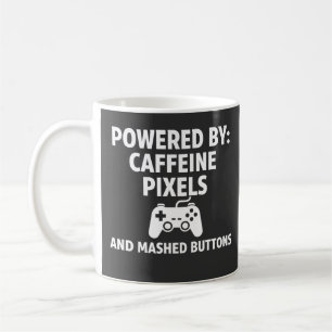 Taza De Café Divertidos Píxeles de Cafeína y Botones Aplastados