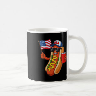 Taza De Café Diviértete 4 de julio Hot Dog Usa Patriótico Indep
