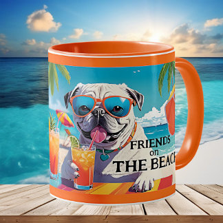 Taza De Café Diviértete Amigos Perros Playa de Verano