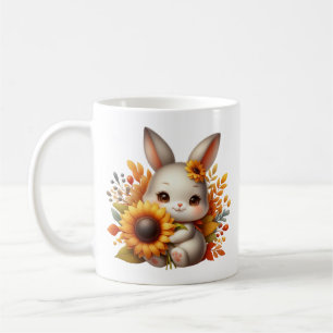 Taza De Café Diviértete con conejo monograma de temporada de ot