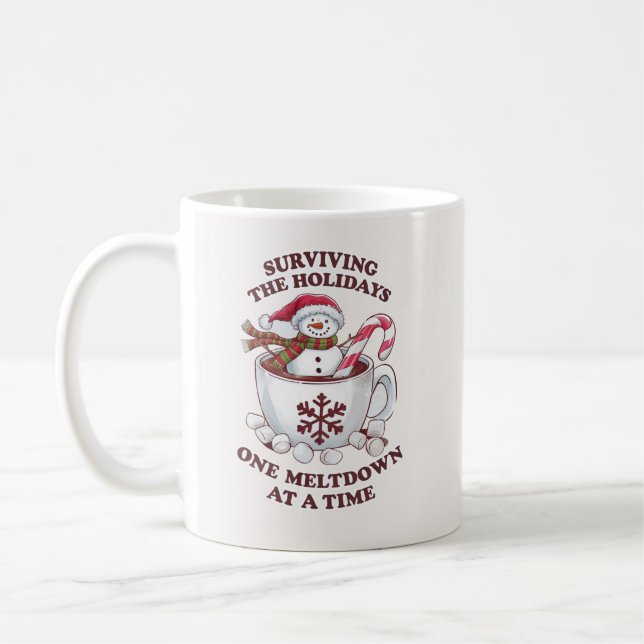 Taza De Café Diviértete con el muñeco de nieve Navidad  (Izquierda)
