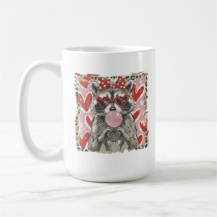 Taza De Café Diviértete con Mapache Divertido San Valentín Mapa