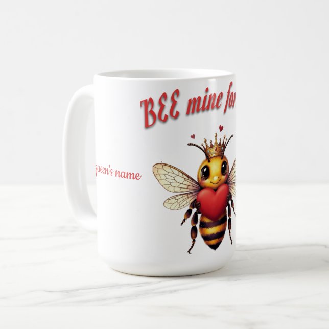 Taza De Café Diviértete con un Valentín de Abeja Gracioso  (Anverso izquierdo)