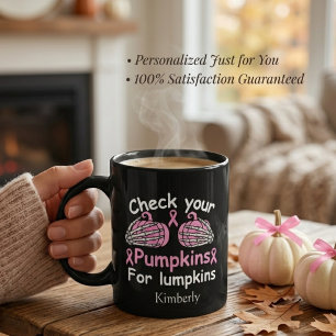Taza De Café Diviértete Conciencia del Cáncer de Seno Halloween