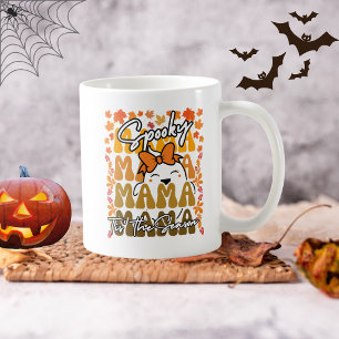Taza De Café Diviértete Groovy Halloween Mamá Fantasma Lindo Ot