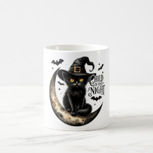 Taza De Café Diviértete Niño del Gato de la Noche Halloween