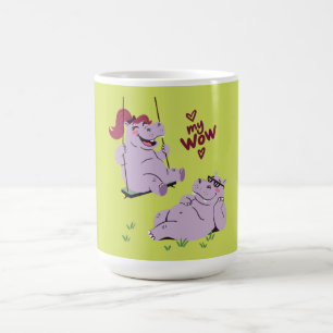 Taza De Café Diviértete Pareja de Hipopótamos mi wow