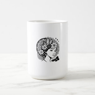 Taza De Café Divina Mandala Art Floral Crystal Goddess