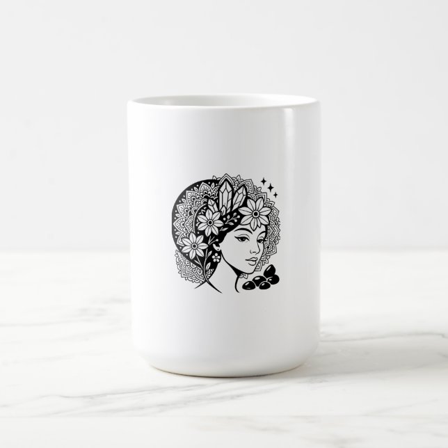 Taza De Café Divina Mandala Art Floral Crystal Goddess (Centro)