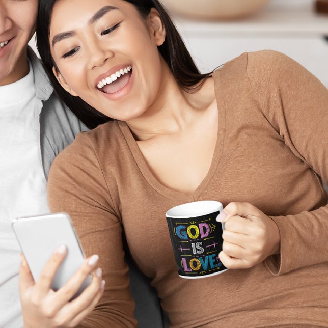 Taza De Café Divino Mensaje: Dios es amor Flechas (Subido por el creador)