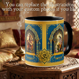 Taza De Café Divino Señor Krishna Símbolo Om o Foto Personaliza